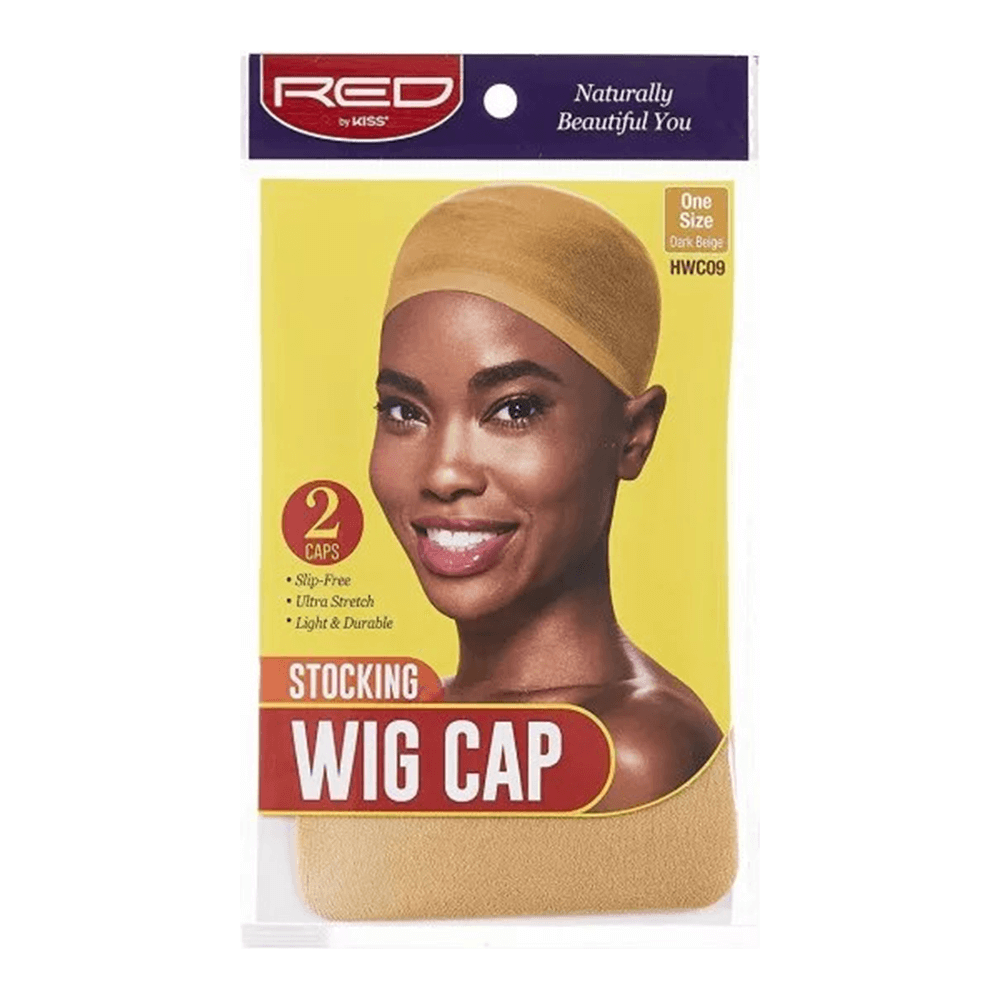 Red by Kiss Health & Beauty Stocking Wig Cap 2 pc - Dark Beige HWC09 Red By Kiss Wig/Weaving Caps