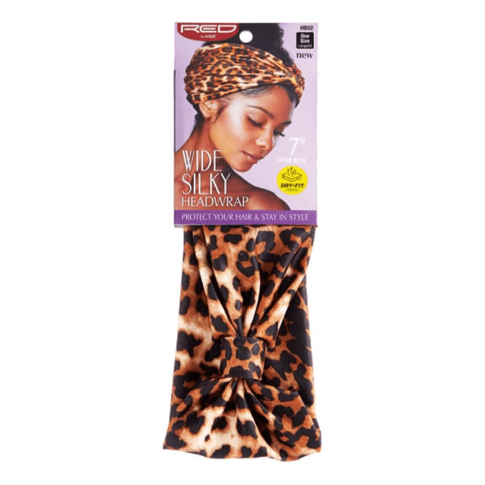 Red by Kiss Health & Beauty Wide Dry Fit Headwrap Leopard Red By Kiss Premium Satin Scarfs