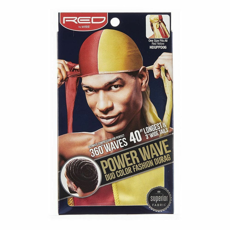 Red by Kiss RED By Kiss: Power Wave DUO Durag - Red/ Yellow