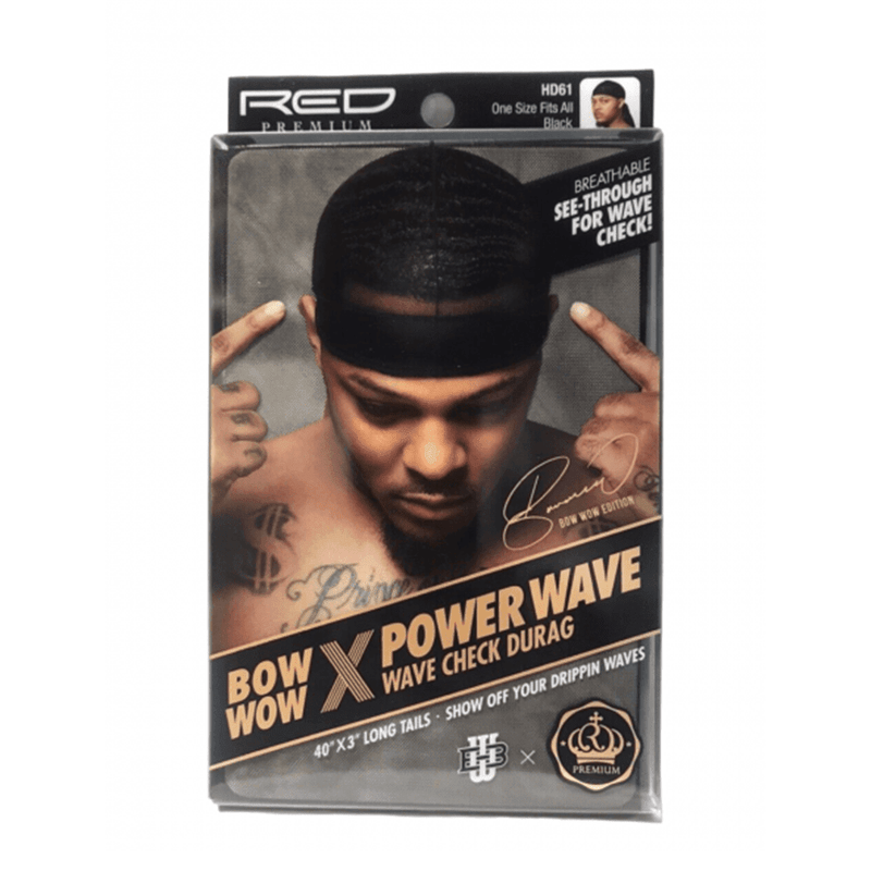 Red by Kiss Red By Kiss Premium Bow Wow X Power Wave Check Durag Black