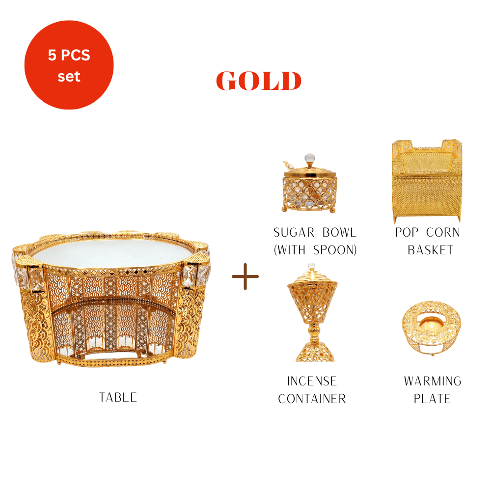 Shewhat Health & Beauty Shewhat 5pcs Rekebot Set Square 2 (Gold & Silver)