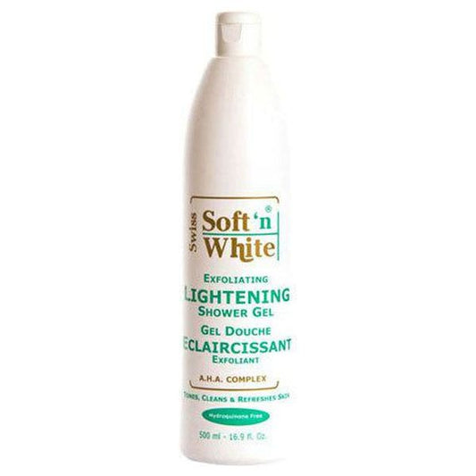 Soft'n White Health & Beauty Swiss Soft'n White Exfoliating Lightening Shower Gel 500ml