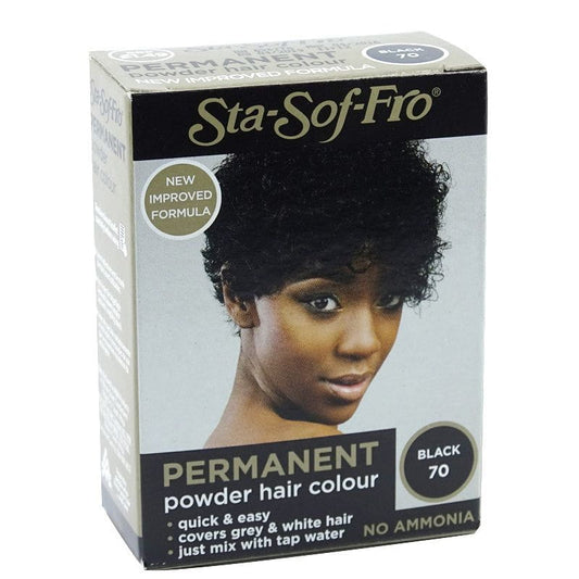 Sta-Sof-Fro Permanent Powder Hair Color Black 70, 8g | gtworld.be 