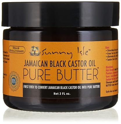 Sunny Isle Health & Beauty 2oz Sunny Isle - Huile de ricin noire jamaïcaine, beurre pur (2oz/4oz/8oz)