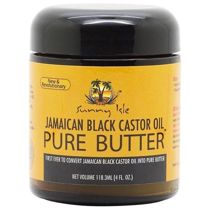 Sunny Isle Health & Beauty 4oz Sunny Isle - Huile de ricin noire jamaïcaine, beurre pur (2oz/4oz/8oz)
