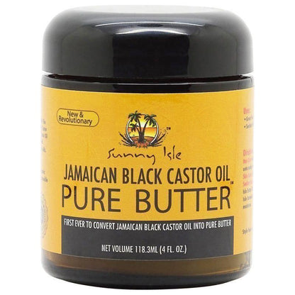Sunny Isle Health & Beauty 4oz Sunny Isle - Huile de ricin noire jamaïcaine, beurre pur (2oz/4oz/8oz)
