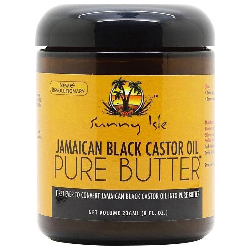 Sunny Isle Health & Beauty 8oz Sunny Isle - Huile de ricin noire jamaïcaine, beurre pur (2oz/4oz/8oz)