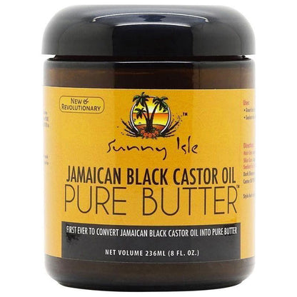 Sunny Isle Health & Beauty 8oz Sunny Isle - Huile de ricin noire jamaïcaine, beurre pur (2oz/4oz/8oz)