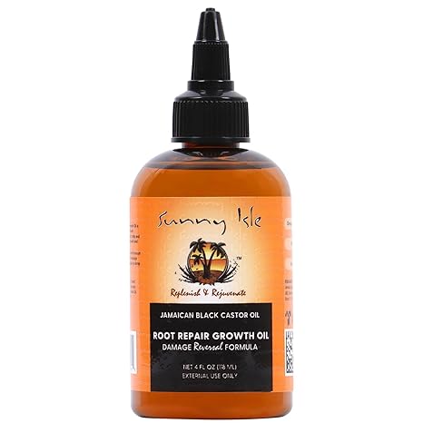 Sunny Isle Health & Beauty Sunny Isle - Huile de ricin noir jamaïcaine pour la réparation et la croissance des racines 4oz