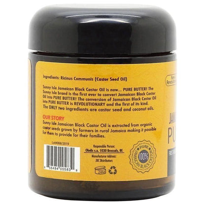 Sunny Isle Health & Beauty Sunny Isle - Huile de ricin noire jamaïcaine, beurre pur (2oz/4oz/8oz)