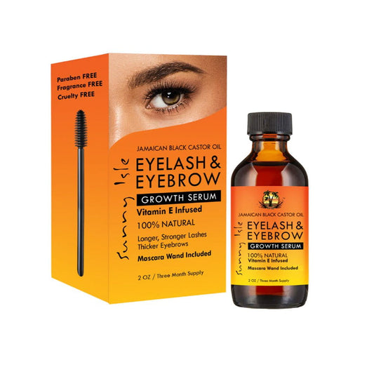 Sunny Isle Health & Beauty Sunny Isle - Sérum de croissance pour cils et sourcils à l'huile de ricin noire jamaïcaine 2oz