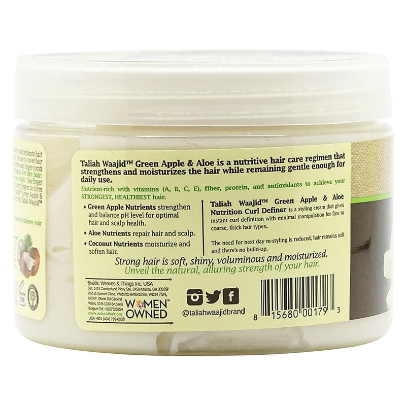 Taliah Waajid Green Apple & Aloe with Coconut Nutrition Curl Definer 355ml | gtworld.be 