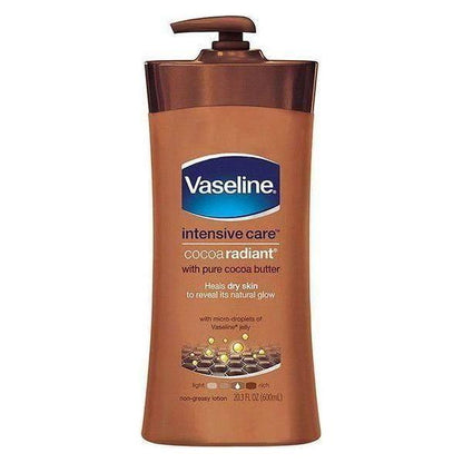 Vaseline Health & Beauty 600ml Vaseline – Lotion corporelle éclatante au cacao intensif au beurre de cacao pur