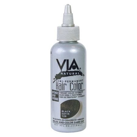 Via Natural Via Hair Color Black Satin 128 118ml Via Natural Semi-Permanent Hair Color 118ml