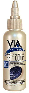 Via Natural Via Hair Color Blue Black 126 118ml Via Natural Semi-Permanent Hair Color 118ml