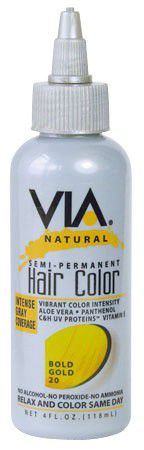 Via Natural Via Hair Color Bold Gold 20 118ml Via Natural Semi-Permanent Hair Color 118ml