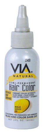Via Natural Via Hair Color Bold Gold 20  60ml/2oz Via Natural Semi-Permanent Hair Color 60ml