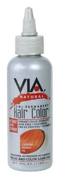Via Natural Via Hair Color Copper Penny 76 118ml Via Natural Semi-Permanent Hair Color 118ml