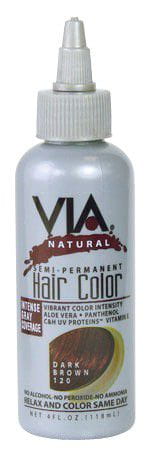 Via Natural Via Hair Color Dark Brown 120 118ml Via Natural Semi-Permanent Hair Color 118ml