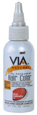 Via Natural Via Hair Color Spice Cinnamon 30 60ml/2oz Via Natural Semi-Permanent Hair Color 60ml