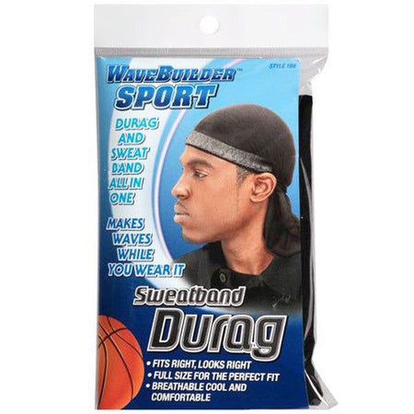 WaveBuilder WaveBuilder Sweatband Durag - Black