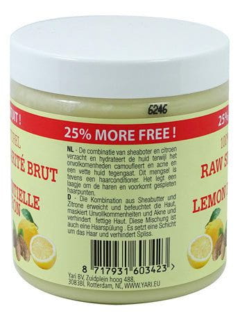 Yari Yari 100% Natural Raw Shea Butter & Lemon Essential Oil 250ml